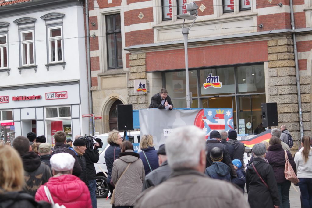 Zweiter Redner bei Bürger für Thüringen Kundgebung Anger